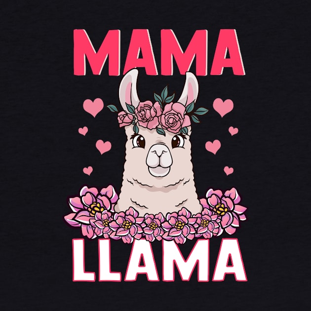 Mama Llama Mom Motherhood Floral Hearts Mothers Day by Alinutzi